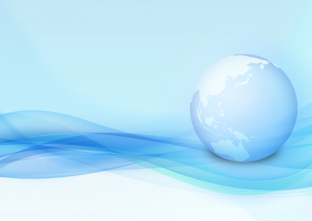 地球とウェーブの画像